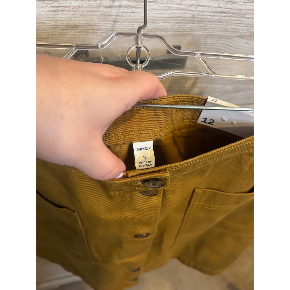 Old Navy Womens Mustard Yellow Button Front Twill Mini Skirt Size 12 NWT - Picture 4 of 6